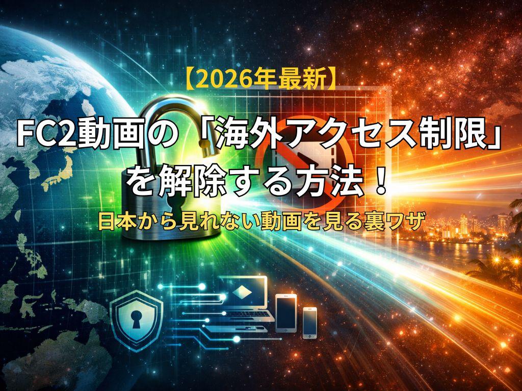 【2026年最新】FC2動画の「海外アクセス制限」を解除する方法！日本から見れない動画を見る裏ワザ