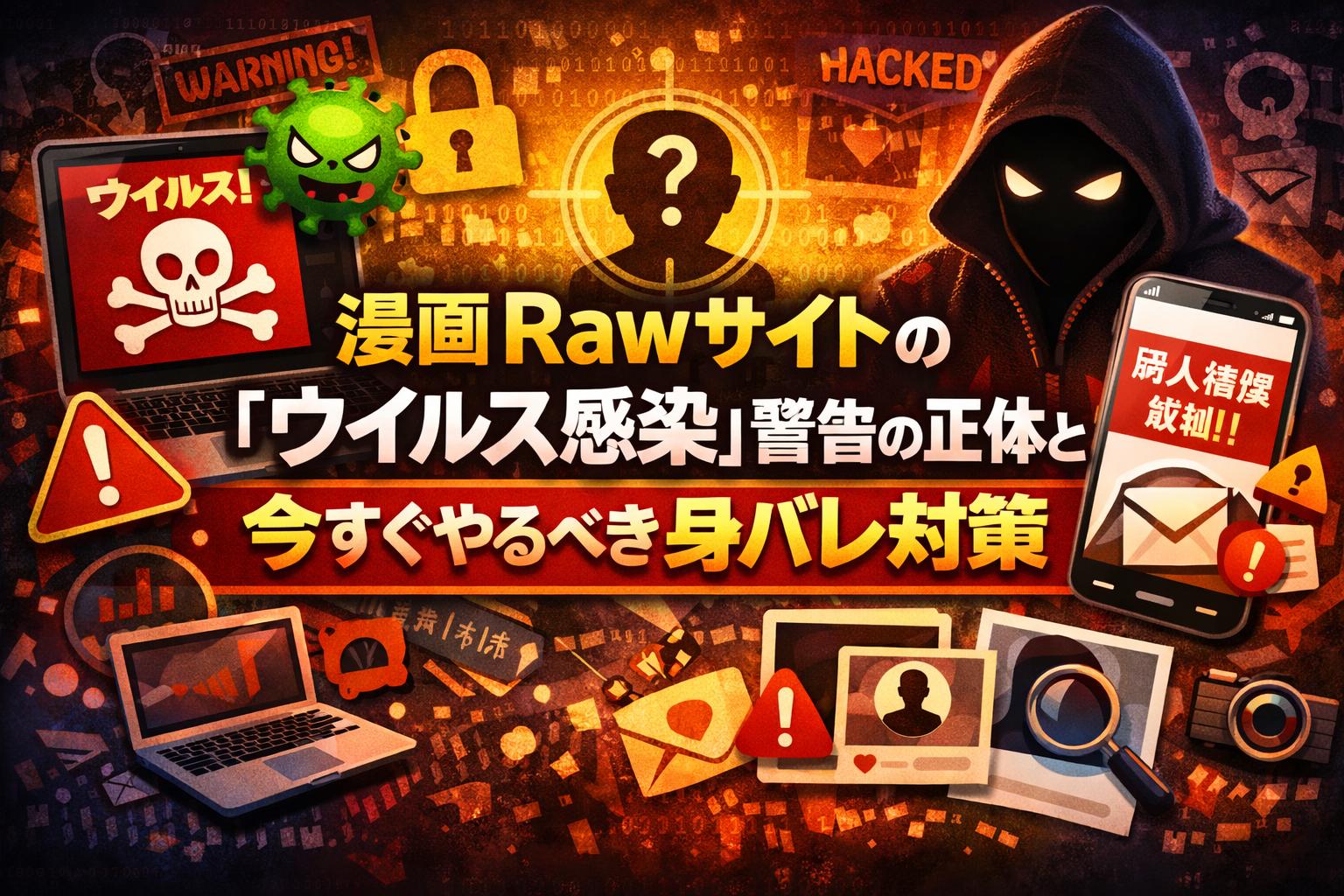 漫画Rawサイトの「ウイルス感染」警告の正体と今すぐやるべき身バレ対策
