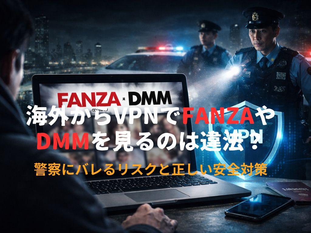 海外からVPNでFANZAやDMMを見るのは違法？警察にバレるリスクと正しい安全対策