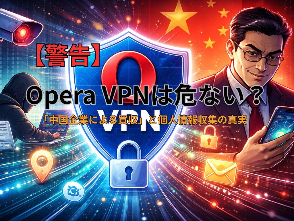 【警告】Opera VPNは危ない？「中国企業による買収」と個人情報収集の真実