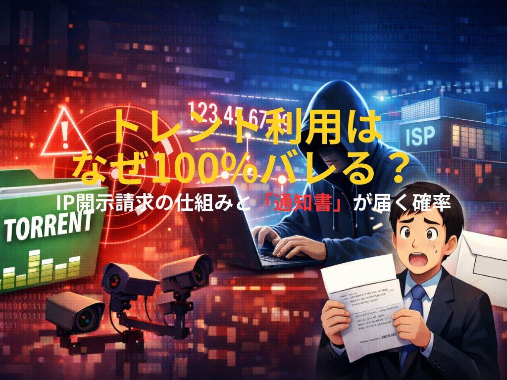 トレント利用はなぜ100%バレる？IP開示請求の仕組みと「通知書」が届く確率